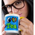 thumbnail image 2 of 3drose, Bright Eye Heart I Love Tea, 11oz Two-tone Yellow Mug, 2 of 6