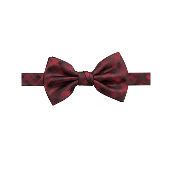RYAN SEACREST Mens Red Aster Check Bow Tie