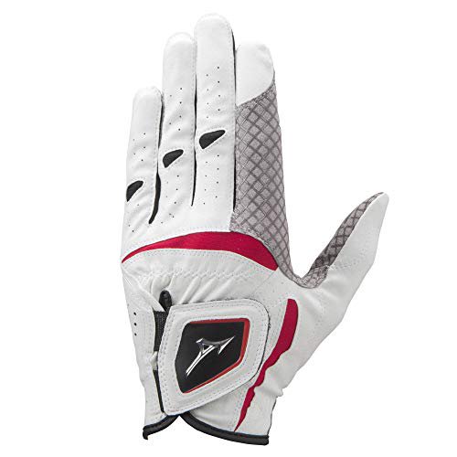 MIZUNO Golf Glove Double Grip Junior Left Hand Artificial Leather Silicone Print Processing x Synthetic Leather White Red JS 13 14cm Walmart