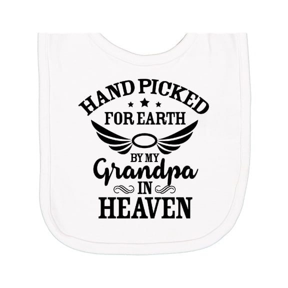 Inktastic Handpicked for Earth by My Grandpa in Heaven Angel Wings Newborn Bib