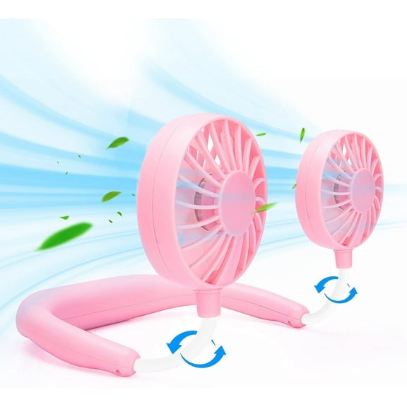 Portable Neck Fan Rechargeable Personal Hand-Free Fan Mini USB Wearable Neckband Sport Fan, 3 Speed Adjustable, 360 Degrees Free Rotation Perfect for Working, Traveling, Office, Reading