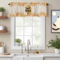 thumbnail image 2 of Honey Sweet Valance Curtain Vintage Bees Spring Insects Linen Texture Window Valances Rod Pocket Short Curtains Window Treatments for Kitchen Bedroom Bathroom Laundry 60" x 18", 2 of 9