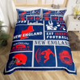 thumbnail image 2 of Erosebridal Housse de Couette Sportive pour Enfants Filles, Ensemble de Literie Football Très Grand, Ensemble de Lit Réversible Rugby pour Fan de Football, Housse de Courtepointe Patchwork Ballon avec 2 Taies d'Oreiller Microfibre (Nouvelle-Angleterre) (Sans Couette), 2 of 5