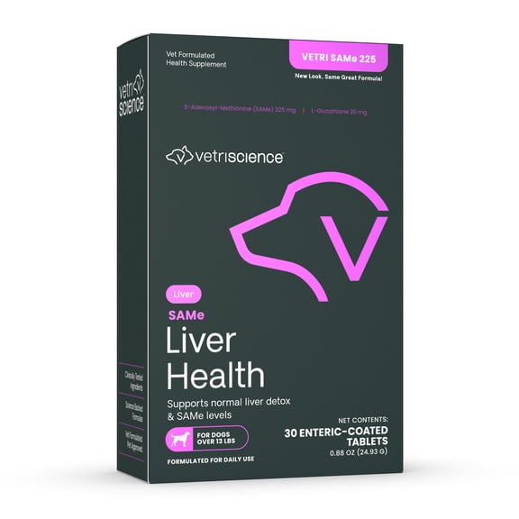VetriScience SAMe Liver Health Tablets for Medium & Large Dogs, 30 Count