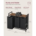 thumbnail image 4 of VASAGLE Laundry Hamper, Laundry Basket, Laundry Sorter with 3 Pull-Out and Removable Bags, Shelf, 3 x 10 Gallons (38L), Rustic Brown and Black, 4 of 8