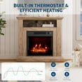thumbnail image 6 of GAOMON 32" Electric Fireplace with Mantel, TV Stand, Freestanding Fireplace Heater, Open Shelf, Remote, Adjustable Flame, Timer, Natural, 6 of 8
