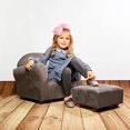 thumbnail image 4 of KEET Chaise Ronde Taille Enfant avec Ottoman en Microsuède, 4 of 5