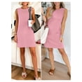 thumbnail image 5 of ANRABESS Women's Summer Sleeveless Tank Dress, Crewneck Mini Sundress with Side Slit, Wrinkle-Free Casual Beach Travel Vacation Dress Pink Medium, 5 of 8