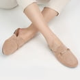 thumbnail image 6 of Ecetana Women's Mules Classic Suede Slip On Shoes Closed Toe Backless Flat Loafer Slides for Business Work Office Casual, 6 of 7