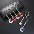 thumbnail image 4 of 3 llaveros de metal de moda con forma de guitarra, llavero colgante para coche, llavero decorativo para mochila, útil y práctico, 4 of 5