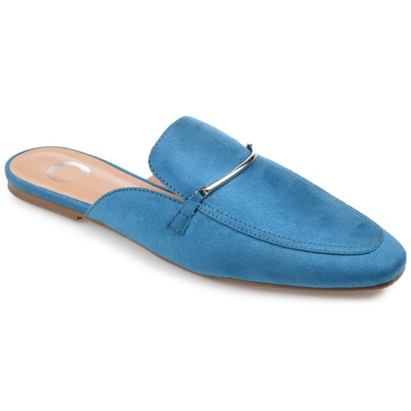 Journee Womens Ameena Slip On Square Toe Mules Flats