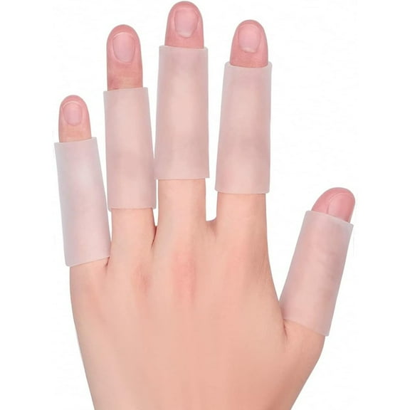 40 PCS Silicone Finger Sleeves Protectors, Non-Slip & Reusable Gel Finger Cots, Flexible Finger Guards for Cracked Skin, Finger Cracking, Corns,Blisters, Calluses, Gardening, Crafting, Office Work