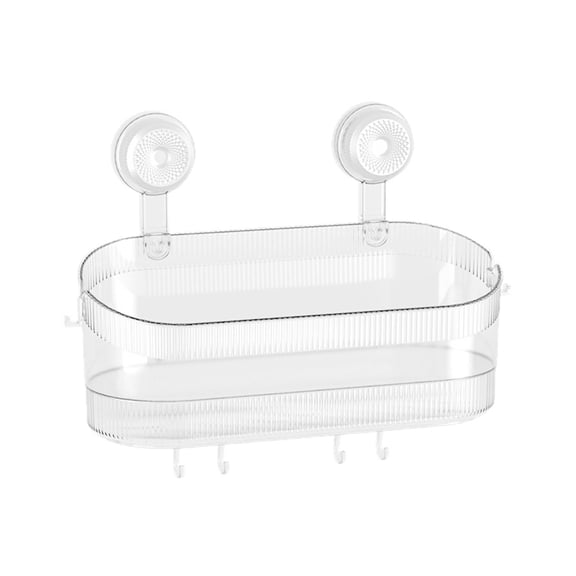 Bathroom Suction Cup Shelf,No Drill Storage Rack Organizer for Shower Caddy Toiletries Kitchen Spices Wall Mount, 12X9In (1Pcs) Clear