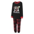 thumbnail image 3 of Conjunto de pijamas navideños familiares a juego con estampado de árbol de letras y cuadros. Pijamas de vacaciones para papá, mamá y niños., 3 of 10