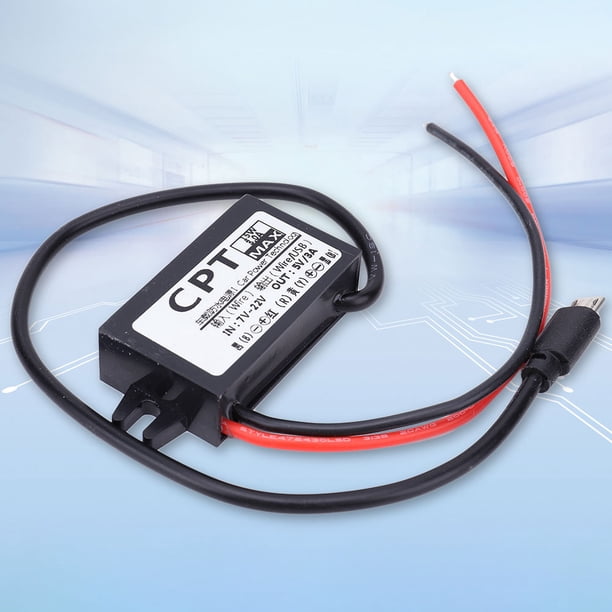 Convertidor de potencia para coche de 12V a 5V 3A 15W adaptador de corriente de salida interfaz de cable CPT