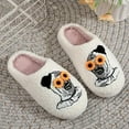 thumbnail image 3 of CHICVOMEY Funny Halloween Slippers for Women Men Fuzzy Memory Foam Cute Slippers Fluffy Warm Comfort Indoor&Outdoor House Couple Slippers, 3 of 5