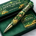 thumbnail image 1 of Sokhug Irish Heritage Ballpoint Pen, Stainless Steel with Celtic Pattern, Lucky Charm Writing Instrument for Office, 1 of 6
