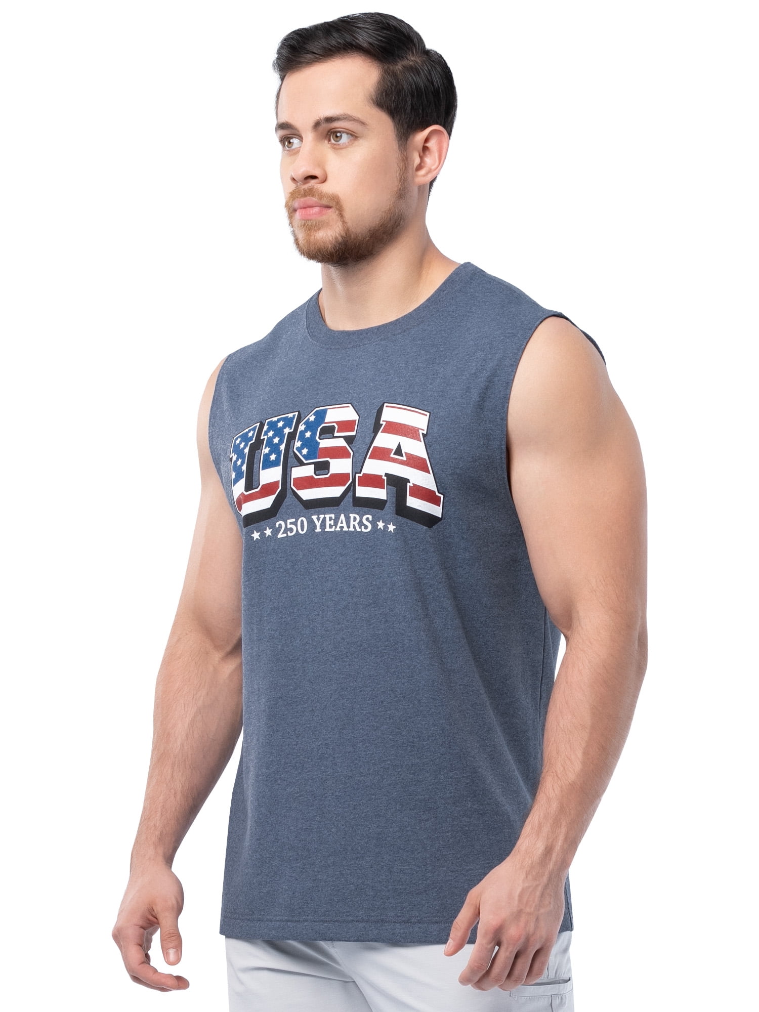 Way to Celebrate Men's America 250 Graphic Muscle Shirt, Sizes XS-5XL