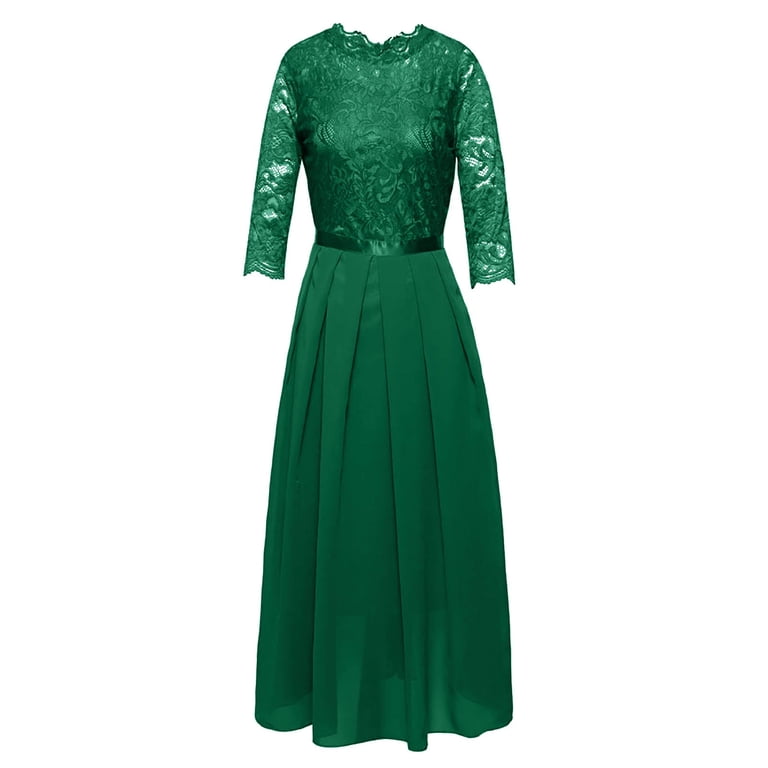 green emerald velvet dress Chic One Shoulder Lace Appliques Prom Dresses with Over Skirt Round Neck Evening Gowns main image 1
