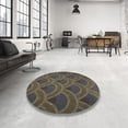 thumbnail image 4 of Ahgly Company Machine Washable Indoor Round Transitional Khaki Green Area Rugs, 6' Round, 4 of 7