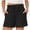 Black, variant on Cotton Linen Shorts for Women Lightweight Summer Casual Wide Leg Loose Ruffle Trim High Waist Drawstring Dressy Shorts Beach Vacation Short Pants with Pockets Army Green XXL