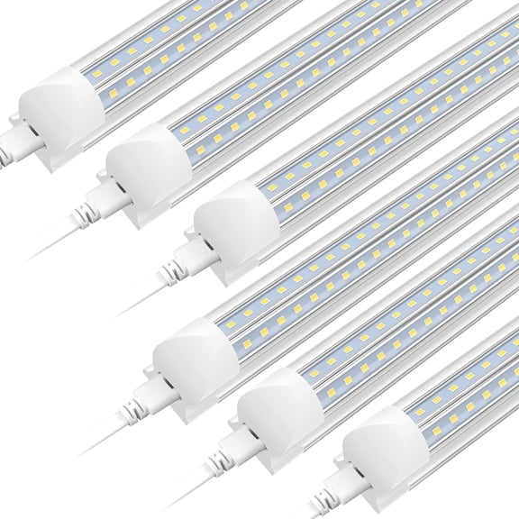 V Shape T8 8ft LED Shop Light Fixture Linkable, 72w 5000K Daylight 12-Pack