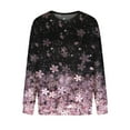 thumbnail image 4 of Nouveaux Hauts pour Femmes 2023 Mode Dames Chandail en Molleton à Manches Longues Col Rond Imprimé Blouse Pull-Over Coupe Décontractée Chandail en Molleton Oversize pour Femmes, 4 of 5