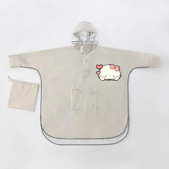 New Kawaii Sanrio Cloak Raincoat Hellokitty Cinnamoroll Keroppi Cartoon Anime Student Raincoat Outdoor Rain Gear Kids Toy Gifts