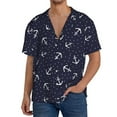thumbnail image 3 of Wukai Anchor Men's Casual Short-Sleeve Button Down Shirt - Lightweight Summer Dress Shirt for Daily Wear-Small, 3 of 7