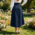 thumbnail image 4 of ZHOGXU Modern Midi Skirts For Womens Solid Color High Waist Wrap Button Front With Slit New Clothes 2026, 4 of 4