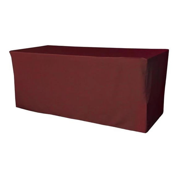 LA Linen TCpop-fit-72x30x30-BurgundyP17 2.23 lbs Polyester Poplin Fitted Tablecloth, Burgundy