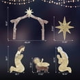 thumbnail image 4 of 6ft Christmas Nativity Scene Garden Decoration - Brown Roof, 190 LED Lights, Joseph/Mary/Infant Figures - Indoor/Outdoor Holiday Decor, 4 of 9