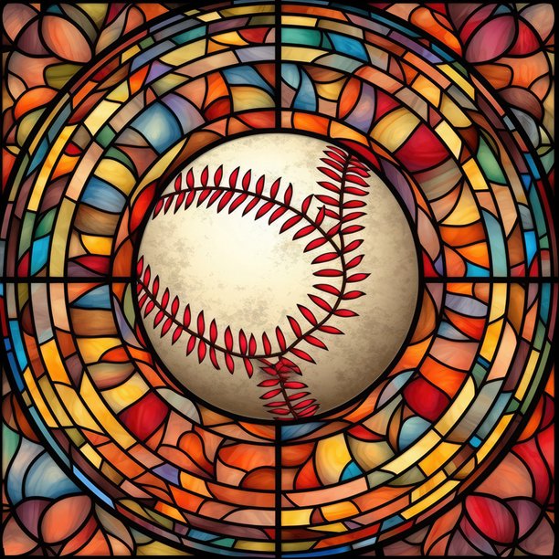 Pintura de diamante 5D DIY Taladro redondo completo Vidrieras Kit de béisbol Decoración (B6935) Hugtrwg Para estrenar