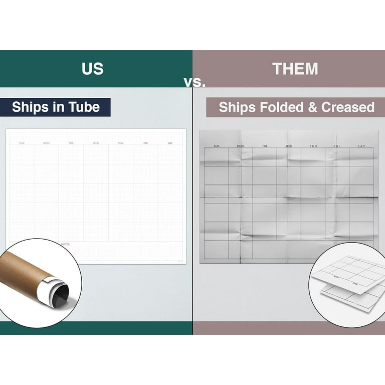 4 Month Dry Erase Wall Calendar - Large 24x36 Inch Whiteboard Planner For Home & Office