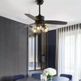 thumbnail image 6 of Ceiling Fan With Light Ceiling Lamp 42" Vintage Fan Light Led Chandelier W/ Remote Control Adjustable Wind Speed & Brightness Glass Lampshades For Living Room Bedroom Restaurant, 6 of 7