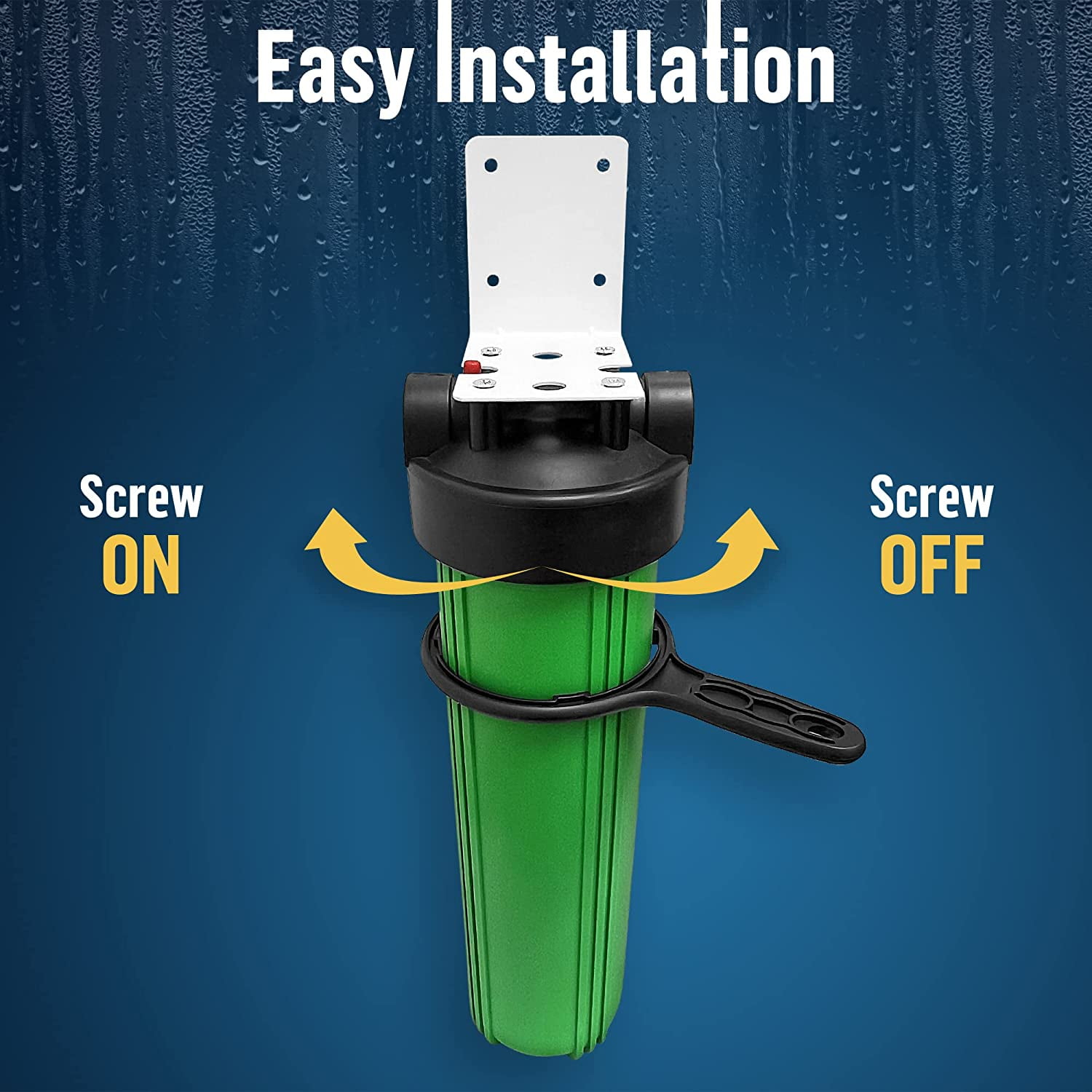 High Capacity 20 x 4.5 Whole House Filter Purifier System for Well or City Water, Presser Relief Button, 1 NPT Brass Port, Double O-ring, Meets NSF Standards & Regulations (Green, 2 Sets)