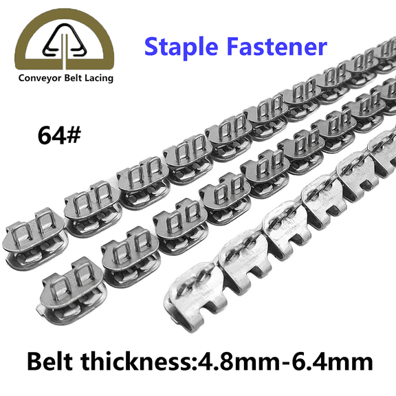 Conveyor Belt Lacing - Staple Fastener 64# - 500mm per Strip for 4.8-6.4mm THK. Belt - 4 Sets