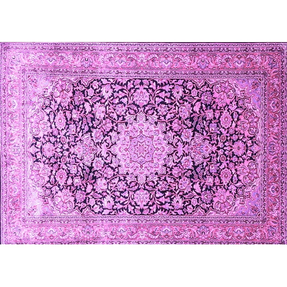 Ahgly Company Indoor Rectangle Medallion Purple Traditional Area Rugs, 8' x 12'