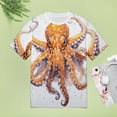 thumbnail image 4 of Octopus in The Mysterious Ocean Women's Short Sleeve Tops Casual Blouses T Shirt, 4 of 6