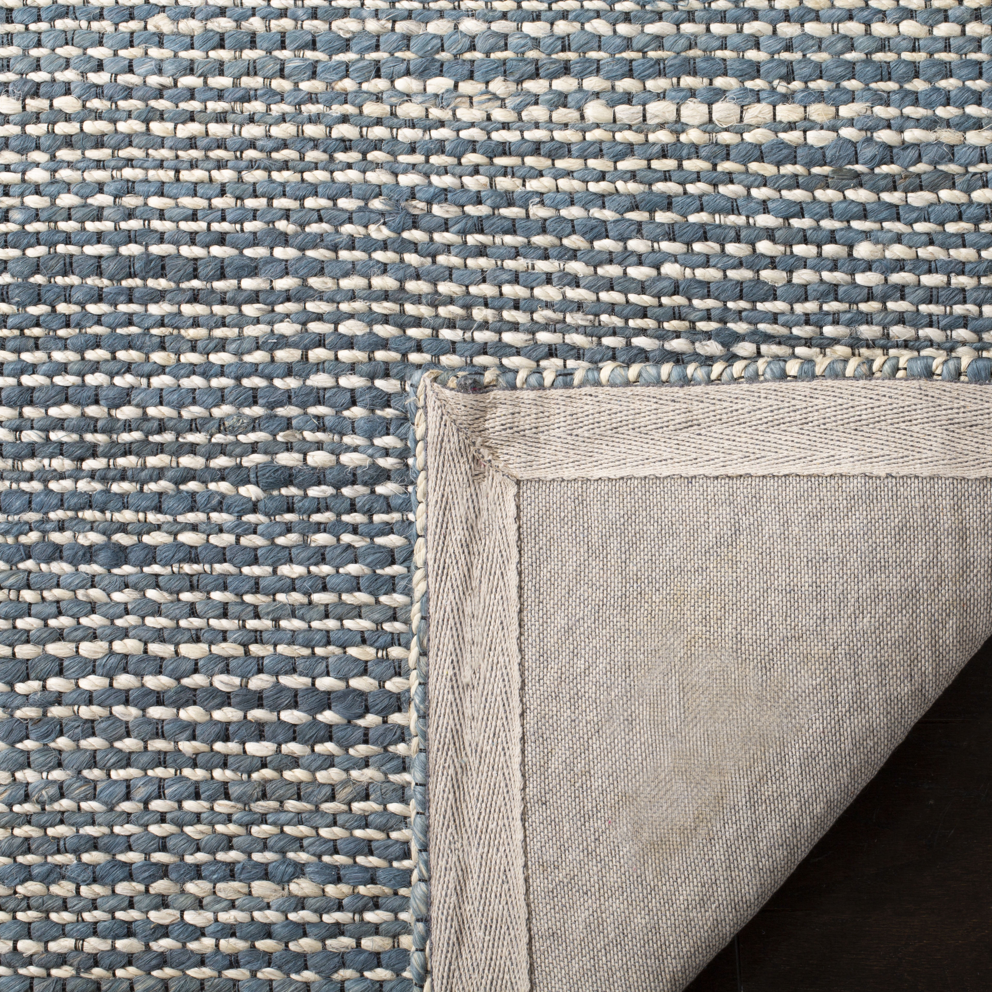 SAFAVIEH Marbella Christina Solid Area Rug, Blue/Ivory, 3' x 5'