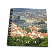 3dRose City of Prague cityscape view - Vltava river - Charles Bridge - Czech Republic travel souvenir - Mini Notepad, 4 by 4-inch