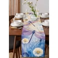 thumbnail image 4 of Purple Summer Dragonfly Table Runner 72 Inches, Spring Floral Watercolor Bed Runner Dresser Scarves Tabletop for Indoor Outdoor Parties/Ceremony/Banquet, 14" x 72", 4 of 8