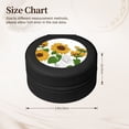 thumbnail image 2 of Yiaed Plump Sunflower And Sketch Print Travel Jewelry Case Bridesmaid Gift Boxes Jewelry Travel Organizer Small Round Jewelry Box Mini Storage-Black, 2 of 7