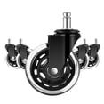 thumbnail image 1 of Office Rubber Chair Casters Replacement, 3 Inch Heavy-Duty Computer Gaming Desk Caster Wheels Smooth & Safe Rolling For ,Reliable, 1 of 6