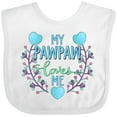 thumbnail image 3 of Inktastic My Pawpaw Loves Me with Flowers and Hearts Boys or Girls Baby Bib, 3 of 4