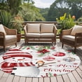 thumbnail image 4 of Round Rugs 8Ft, Red Snowman Christmas Round Area Rug Washable Indoor Throw Carpet, Xmas Botanical Balls Snowflake Vintage Large Non Slip Circle Rug for Kids Room RV Home Decor Aesthetic, 4 of 8