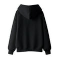 thumbnail image 2 of Hoodies for Women , Women Sweatshirt Solid Color Hoodie Fleece Lined Sweatshirts Plain Long Sleeve Tops Casual Drawstring Hooded Pullover Autumn Warm Sweaters with Pockets Size 8-16, 2 of 6
