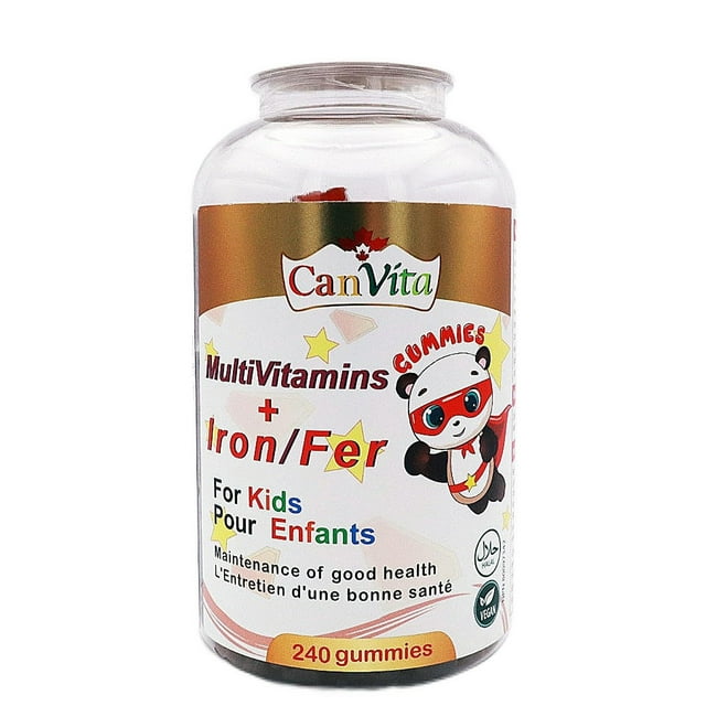 Gomita multivitamínica CANVITA Kids 240, vegana, halal con hierro, 240 ml