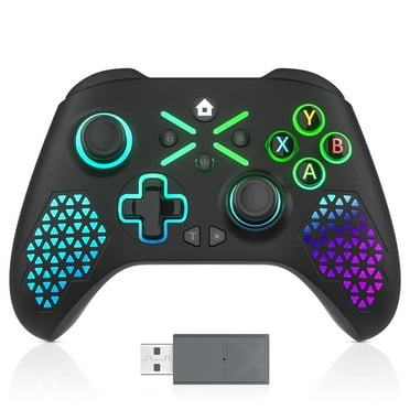 2.4G Xbox Wireless Controller for Xbox One, Xbox Series X/S, Xbox One X/S, PC, RGB Wireless Controller with Dual Vibration Turbo Function Macro Function, Built-in 1000mAh Rechargeable Battery