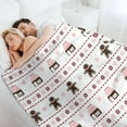 thumbnail image 6 of Snowflake Gingerbread Man Christmas Throw Blanket Soft Flannel Throw Blankets with Snowflake Santa Claus Pattern Cozy Blanket for Couch, Sofa and Bed Gifts for Xmas 40"x50", 6 of 6